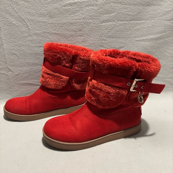 GBG Red Buckle Accent Cushioned Adlea Ankle Boots size 7 M - Picture 3 of 8